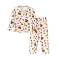thumbnail image 1 of Fotbe Autumn Maple Leaf with Hedgehog Conjunto de Pijama de Manga Larga para Mujer con Estampado, Ropa de Dormir de 2 Piezas, Conjunto de Casa Suave y Cómodo con Bolsillos-Medium, 1 of 7