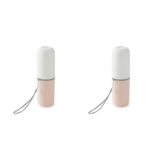 Moyic Estuche para cepillos de Recipiente para de Soporte para cepillos de de plástico bicolor con tapa Rosa y blanco 2piezas