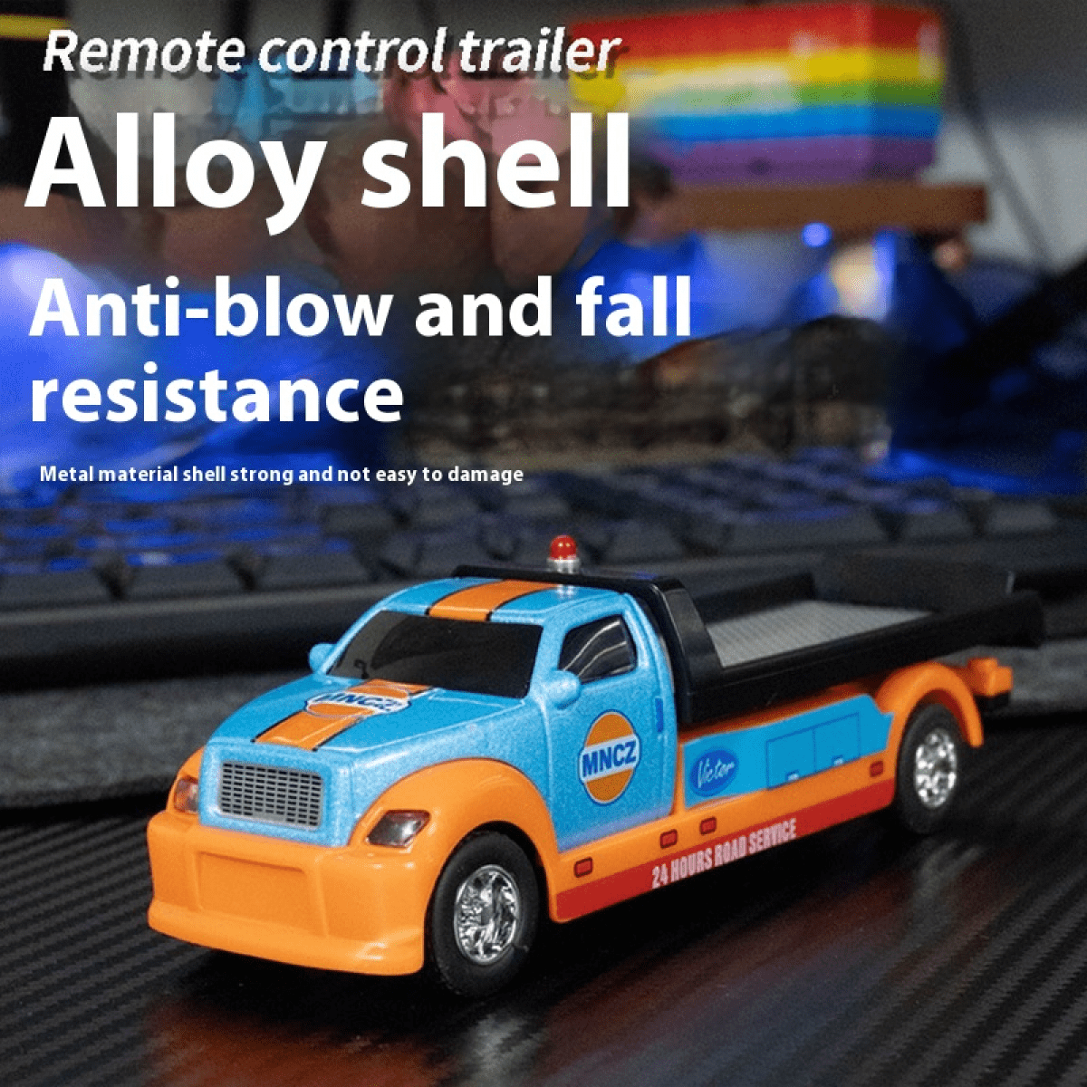 RC Truck with Mini Race Car for Kids, 2.4G Remote Control Car with Lights for Boys Girls Christmas Birthday Gifts