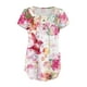 thumbnail image 4 of ICHUANYI Clearance Women Fashion V- Neck Floral Printed Tunic Tops Buttons Short Sleeve T-shirt(Pink, L) ICHUANYI WER2023080704457, 4 of 6