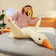 thumbnail image 5 of Juguete de peluche de ganso blanco para niña, almohada de pato grande Kawaii para dormir, cojín suave, muñeco de Animal de peluche, regalo de cumpleaños, 50-190cm, 5 of 5