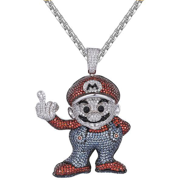 Hip Hop Red &Blue Cartoon Character Men's Pendant Chain