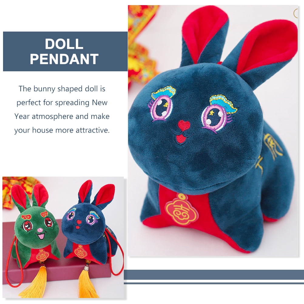 LEORX 5pcs Stuffed Bunny Decoration Soft Plush Rabbit Toys for Car Hanging