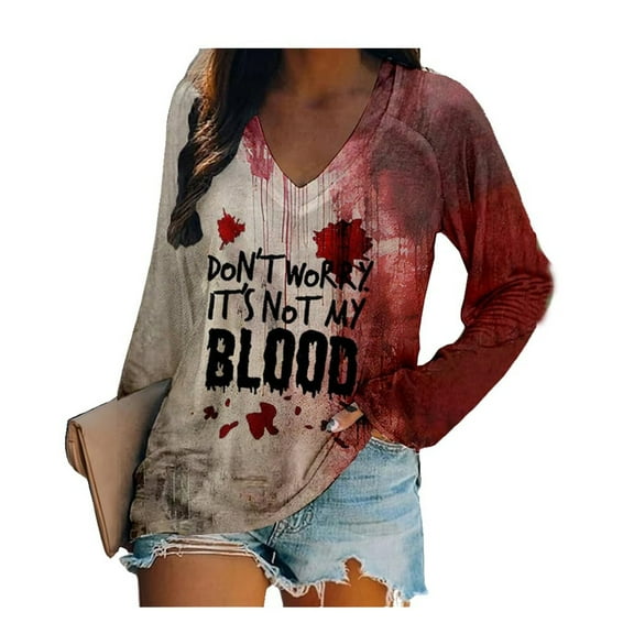 Oversized Sweatshirts for Women Long Sleeve Halloween Letter Printed Pullover Shirt V Neck Comfy 2025 Fall Winter Fashion Tops