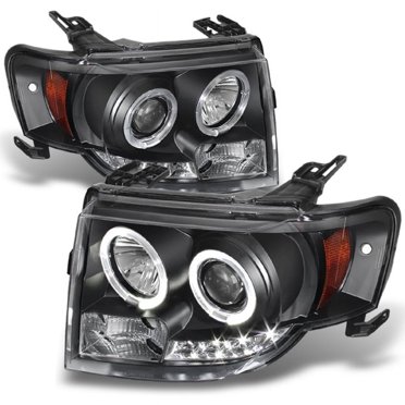 OEMASSIVE OE Style Black Headlights For 2008-2012 Ford Escape – Left + Right, Matte Black Housing, Clear Lens