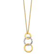thumbnail image 1 of 14k Two Tone Gold 3 Circle Necklace Pendant Charm Geometric Shape, 1 of 6
