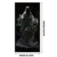 thumbnail image 3 of Halloween Decorations Door Cover, Large Scary Creepy Door Banner Bathroom Porch Door Backdrop House Halloween Party Decoration, 35*71 In Black, 3 of 8