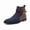 Blue, variant on Men's Fashion Hybrid Ankle Boots - Pointed Toe Leather & Textile Slip-On Booties with Side Buckle - Modern Dress Shoes for Office & Party