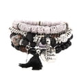 thumbnail image 2 of Ayyufe Bohemian Bracelets Bohemian Women Tassel Wing Disc Natural Stone Beaded Multilayer Bracelet, 2 of 8