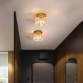 thumbnail image 5 of Dianli Modern Crystal Ceiling Light Iron Art Gold Warm LED Bedroom Living Room Balcony Porch Entrance Lamp Transparent Crystal Cylinder Home Decor Weekly Price Drops & Special Offers, 5 of 6