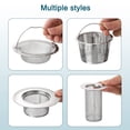 thumbnail image 5 of 2Pcs Stainless Steel Kitchen Sink Strainer with Handle, 4.33" OD x 3.15" ID x 1.18" Depth for Most Kitchen Sink, Silver, 5 of 6