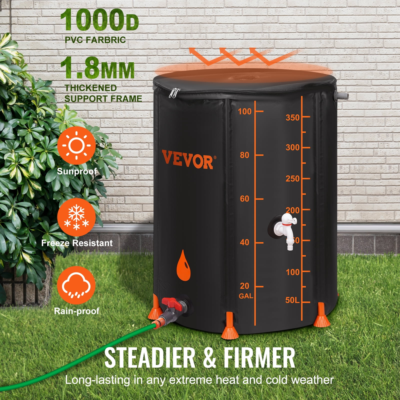 Oxeo Réservoir Récupérateur Eaux De Pluie 800 Litres Cuve Souple - 10