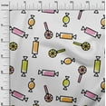 thumbnail image 2 of oneOone Silk Tabby White Fabric Candy Stick Kids Sewing Craft Projects Fabric Prints By Yard 42 Inch Wide, 2 of 4