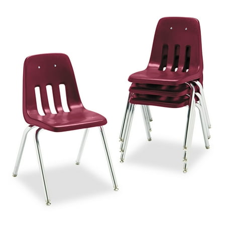 Virco 9000 Series Classroom Chair, 18" Seat Height, Chrome Frame, 4-Pack
