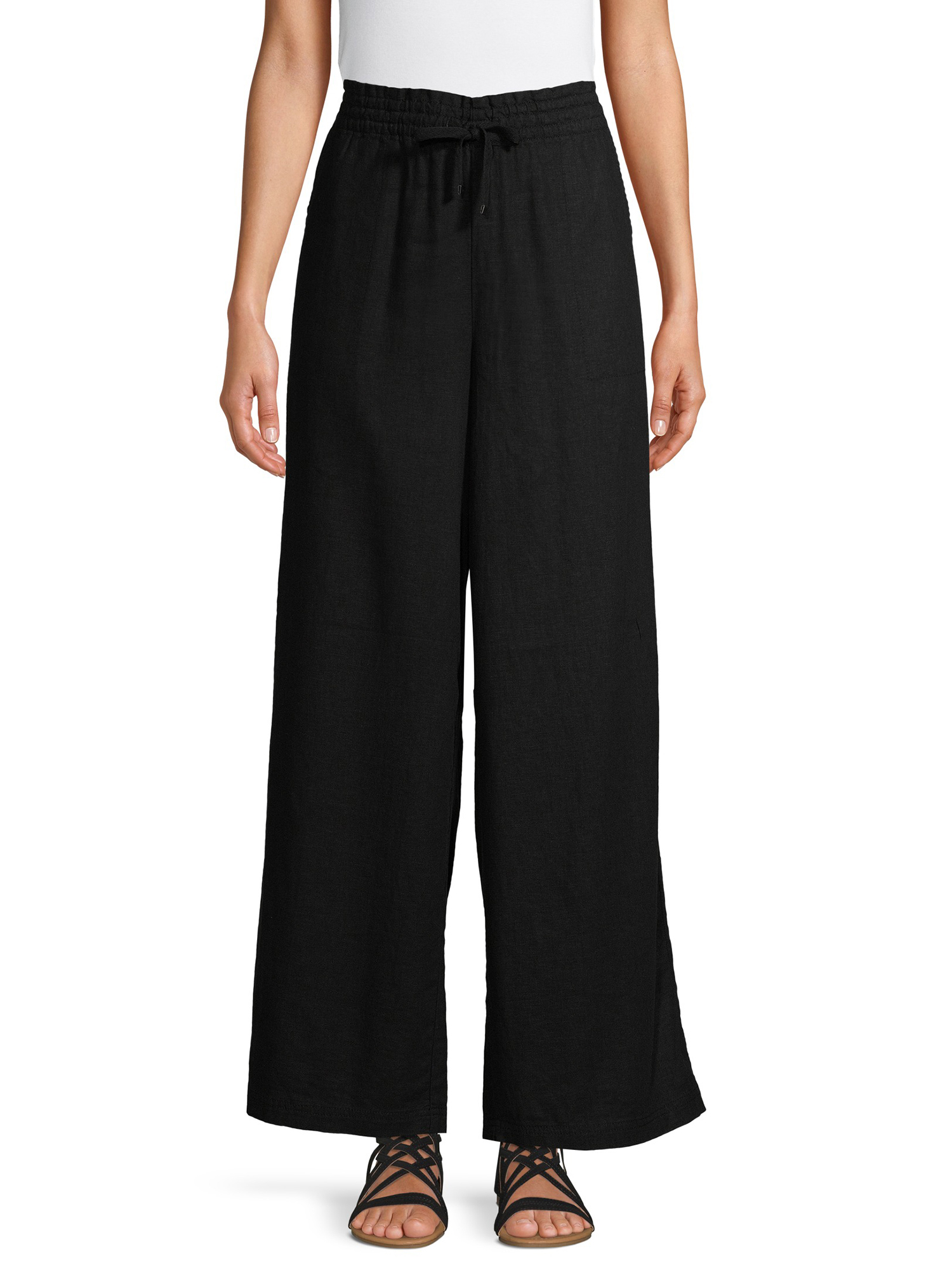 Time And Tru Women's Linen-Blend Pants - Walmart.com