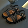 thumbnail image 2 of Mepaouo Toddler Girl Sandals Gladiator Strap Flat Fisherman Thong Cross Strappy Open Toe Beach Shoes, 2 of 6