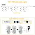 thumbnail image 3 of Ollny 12ft 108 LED Icicle Lights for Outside, 8 Lighting Modes 3 Timing Connectable Christmas Lights, Multicolor Hanging Lights for Outdoor Indoor House Roof Holiday, 3 of 7