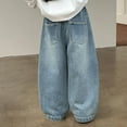 thumbnail image 6 of Kids Girls Baggy Jeans Elastic High Waist Blue Wide-Leg Palazzo Denim Pants Pants for Girls Trendy Jeans 3-4 Years, 6 of 6
