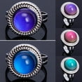 thumbnail image 2 of Milue Vintage Unique Gemstone Emotion Color Changing Ring Adjustable for Men Women, 2 of 7