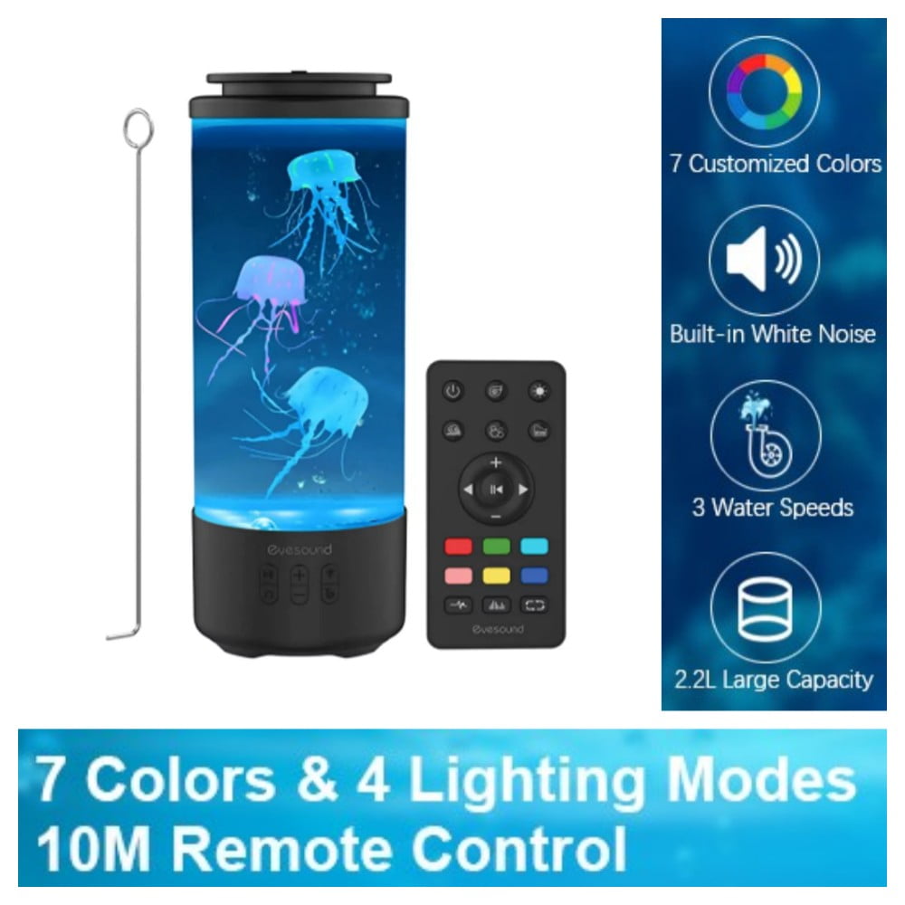 Jellyfish Lava Lamp with Bluetooth Speaker White Noise Jellyfish Lamp Jellyfish White Noise, 7
