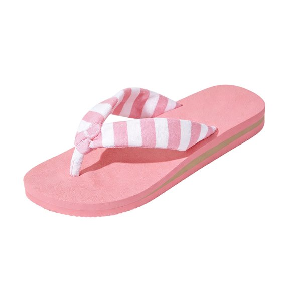 Arch Support Flip Flops for Women, Orthotic Thong Sandals with Yoga Mat Cushion and Contoured Midsole, Slip On Summer Beach Walking Sandals, Lightweight Indoor Outdoor Pink 38