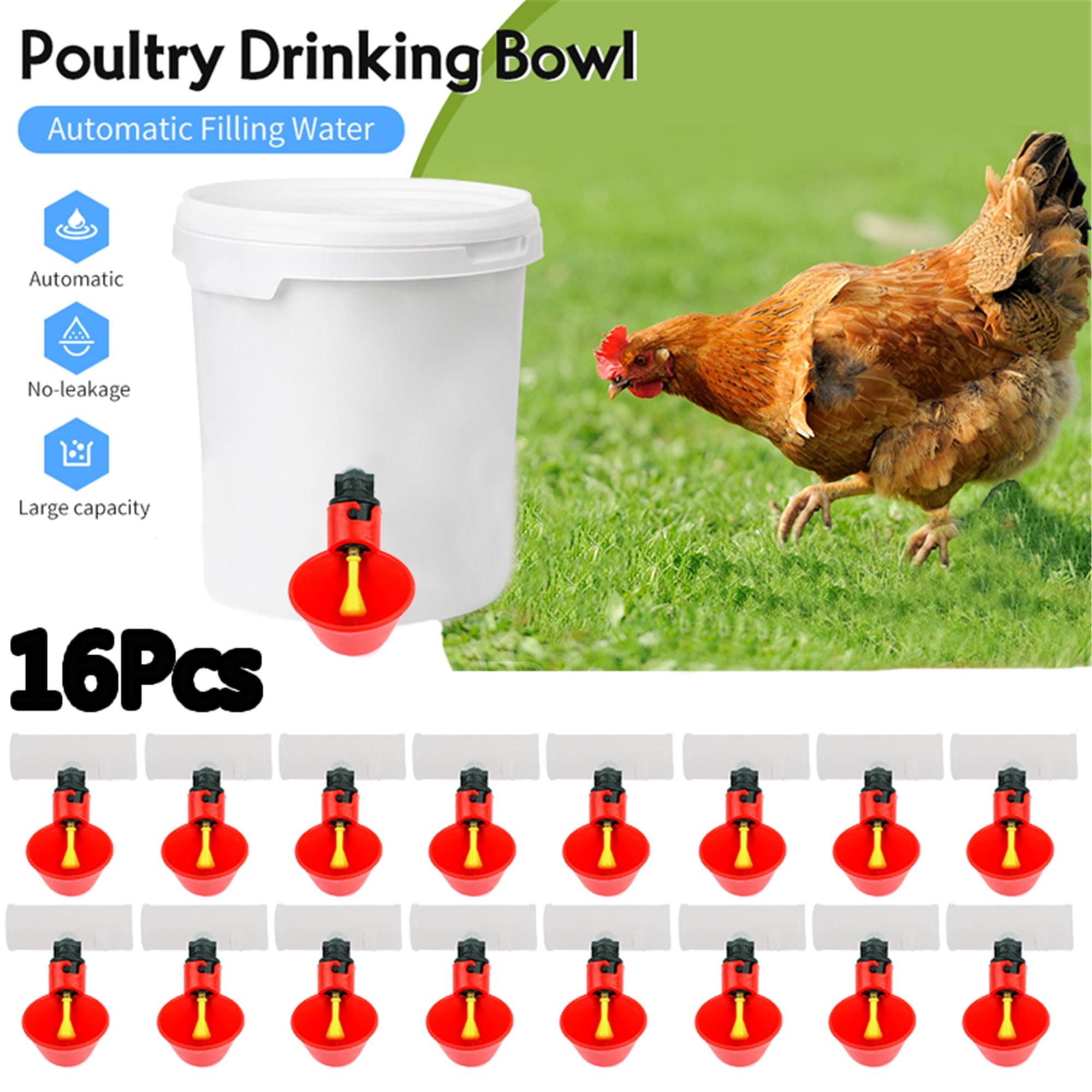 Elbourn Chicken Waterer Cup,Poultry Waterer,Chicken Feeders,Chicken
