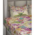thumbnail image 4 of Ambesonne Butterfly Fitted & Top Sheet Set with Shams, Colorful Moths in Book, Apple Green Multicolor, 4 of 5