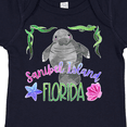 thumbnail image 4 of Inktastic Sanibel Island Florida Cute Swimming Manatee Boys or Girls Baby Bodysuit, 4 of 5
