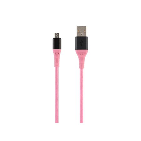 UPC: 0889028124819 | Monoprice USB 2.0 Micro B to Type A Charge and Sync Cable – 1.5 Feet – Pink  Durable  Kevlar-Reinforced Nylon-Braid – AtlasFlex Series