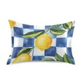 thumbnail image 7 of Yayeee Pillowcase Standard Size Set of 2 Satin Wrinkle Resistant Pillow Case, Lemon Checkered, 7 of 7