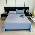 thumbnail image 1 of Solid Color Bed Sheet Washed Cotton Fabric Soft Feel Easy Care for Home Bedroom, Multicolor, 1 of 9