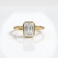 thumbnail image 2 of Diiro Bezel Set Emerald Cut Moissanite Solitaire Engagement Ring for Women in 925 Sterling Silver, Minimalist Wedding Band, Promise Anniversary Gift, 2 of 5