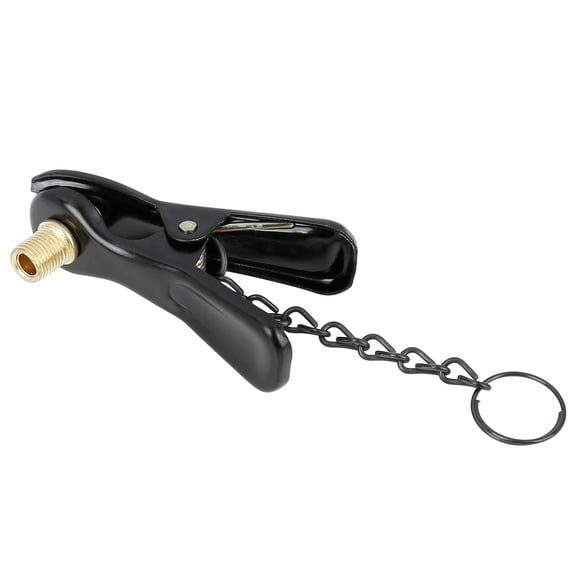 Unique Bargains Black Metal Pump Inflator Clip Valve Adapter Clamp for Bike Bicycle