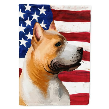 American Pit Bull Terrier American Flag Flag Canvas House Size