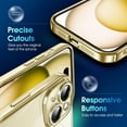 thumbnail image 3 of Crystal Clear Case for iPhone 15 Plus, [Not Yellowing] [Camera Protection] [Military Grade Drop Tested] Transparent Shockproof Protective Phone Case Soft Silicone Slim Cover, 6.7", Gold, 3 of 8
