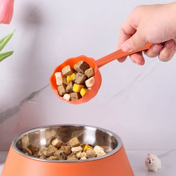 Cuchara para comida para mascotas – Cuchara medidora de cocina | Fondo redondo, plástico de grado alimentario, ergonómico antideslizante | Limpieza infalible | Multicolor | 6,02 x 1,77 x 1,77 in