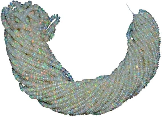 AAA+ Ethiopian Welo Opal Fire Gemstone 2mm-3mm Smooth Rondelle Beads | Natural Ethiopian Opal Gemstone Smooth Rondelle Beads | 16inch Strand For Jewelry Making Like Necklace , Bracelet , Earring .