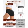 thumbnail image 4 of Gingprous Womens Cotton Underwear High Waist Full Coverage Briefs Soft Breathable Postpartum Panties Stretch Underpants 5 Pack, 4 of 8