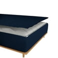 thumbnail image 3 of Zipper Fitted Sheet, (Queen Size 60x80) 12 Inch Deep Pocket, 100% Egyptian Cotton, 800 TC, Stripe Navy Blue Color., 3 of 7
