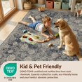 thumbnail image 4 of Design&I 6'x9' Washable Area Rug Sleek Flatweave Pet Friendly Boho Distressed Faded Vintage Wave Scroll Border Nautical Ocean Flowing Dynamic for Queen Size Bedroom, Under Bed, 4 of 7