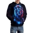 thumbnail image 3 of LAOLIUSN Lion Hoodie Animal 3D Pattern Sweatshirt Hooded Pullover with Pocket S-4XL, 3 of 7