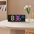 thumbnail image 2 of Colorful Digital Alarm Clock Voice Control Temperature Date Dual Alarm Snooze Table Clock Night Mode 12/24H LED Clock Watch, 2 of 8