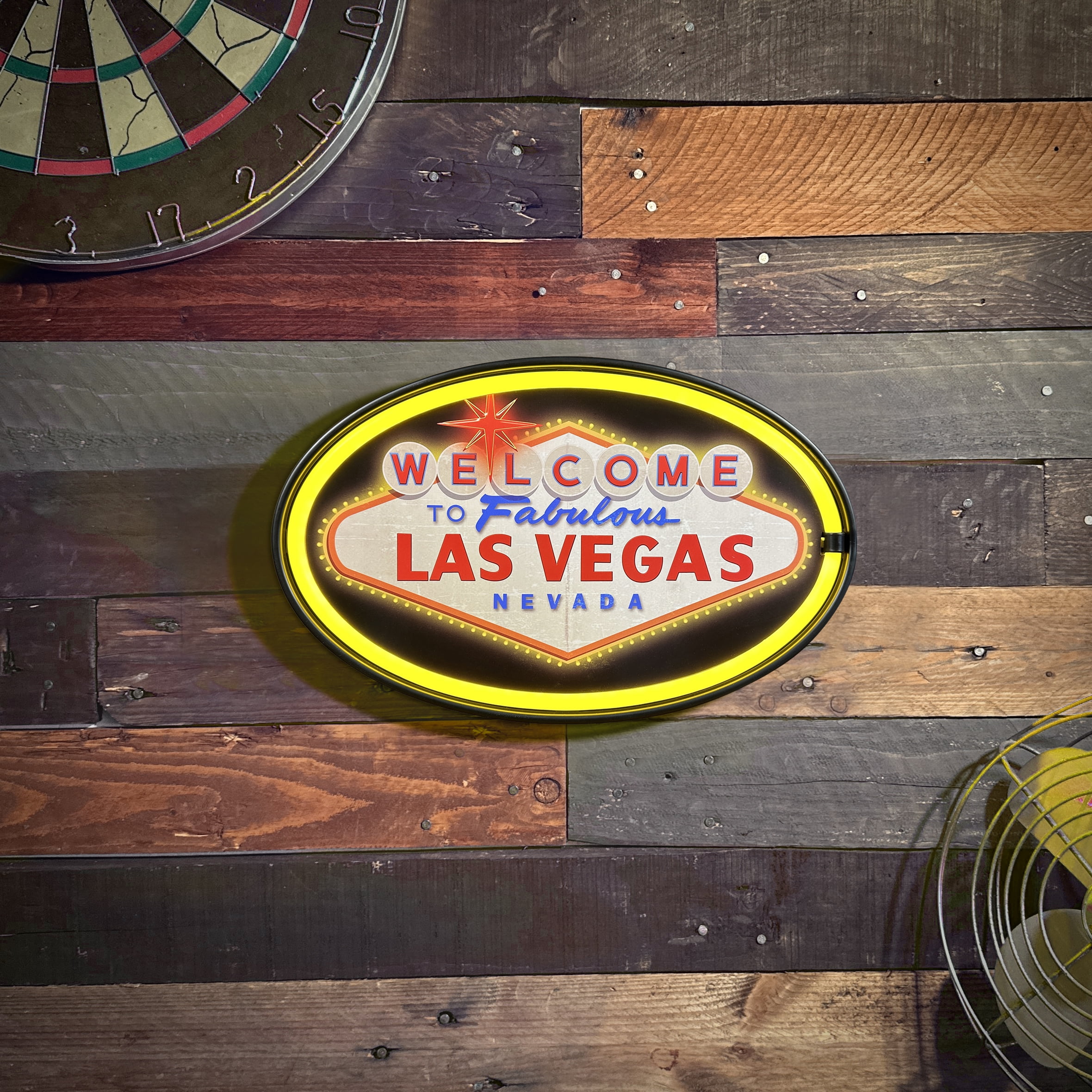 Welcome to Las Vegas LED Neon Sign Vintage Inspired Retro Wall Decor for the Home, Game Room, Bar, or Man Cave (16” x 10” x 2”)