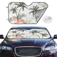 thumbnail image 3 of Lsque Vintage Palm Trees Car Windshield Sun Shade | Accordion Folding Style Auto Shade for Car Truck SUV Van | Blocks UV Rays Sun Visor Protector | Small, 3 of 7
