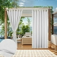 thumbnail image 2 of SHANNA Outdoor Patio Curtains Detachable Top Windproof Weatherproof Blackout Curtains for Cabana, Porch, Pergola and Gazebo, White, 52x84 in, 2 Panel, 2 of 11