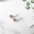 thumbnail image 4 of Gem Stone King 925 Sterling Silver Brown Tiger Eye White Moissanite and White Topaz Dangle Earrings for Women (4.68 Cttw, Gemstone Birthstone, Emerald Cut 9X7MM), 4 of 4
