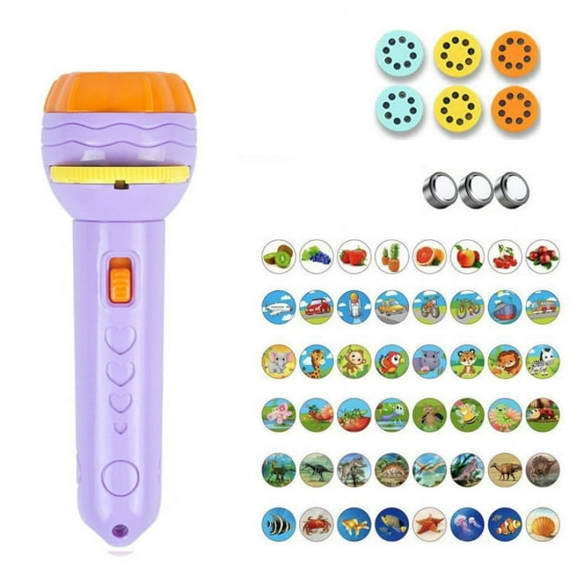 Flashlight Projector for Kids Baby Sleeping Story Book Flashlight Projector Bedtime Cognition Device Fun Torch