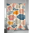 thumbnail image 5 of Fsddascl Shell Coastal Shower Curtain Set - Standard 72" x 72" Washable Bathtub Curtain with 12 Hooks, Summer Beach Nautical Coral Ocean Waterproof Fabric Stall Shower Curtains for Bathroom/Bathtub, 5 of 6