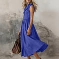 thumbnail image 6 of Ynynlocho Womens Cotton High Waist A-Line Shirt Maxi Dress Casual Sleeveless Collared V-Neck Flowy Long Sundress with Button Down, 6 of 6