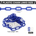 thumbnail image 2 of Uxcell Plastic Chain Links 10ft Safety Chains Chains Barriers 0.24" Blue White, 2 of 7